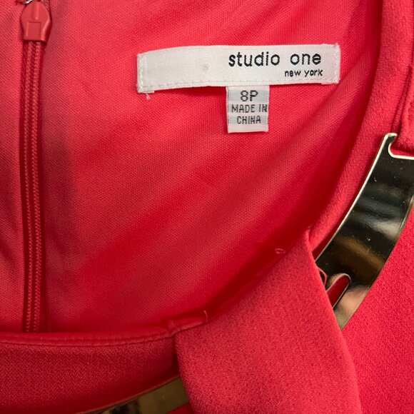 BNWT STUDIO ONE embellished chocker red orange (8P) garment - Picture 3 of 5